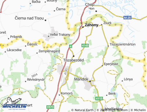 MICHELIN-Landkarte Tiszabezdéd - ViaMichelin