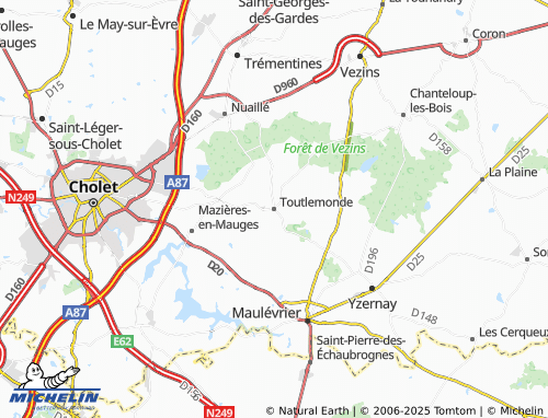 MICHELIN Toutlemonde map - ViaMichelin