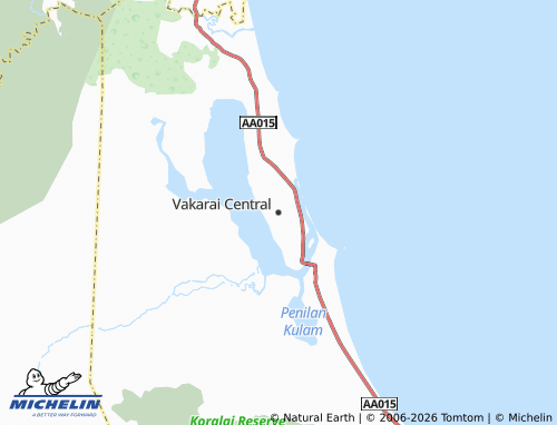 Kaart MICHELIN Vakarai Central - ViaMichelin