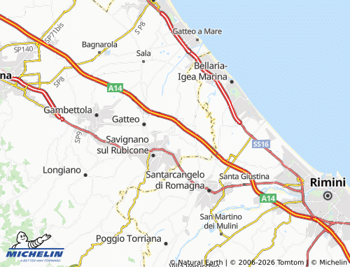 Mappa MICHELIN San Mauro Pascoli - ViaMichelin
