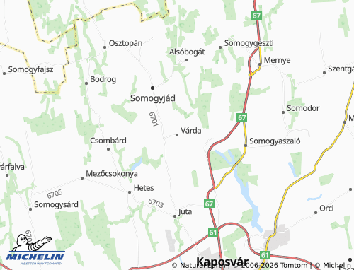 MICHELIN Várda map - ViaMichelin
