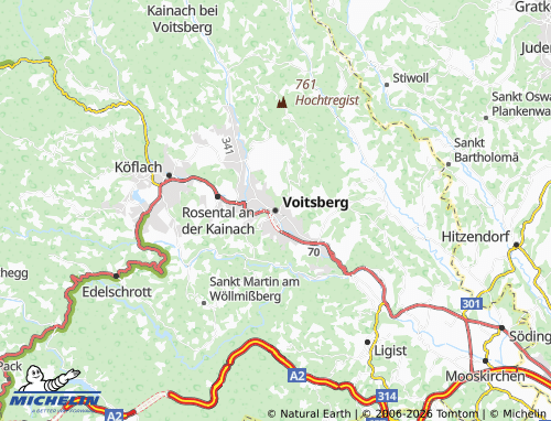 Carte MICHELIN Voitsberg - ViaMichelin