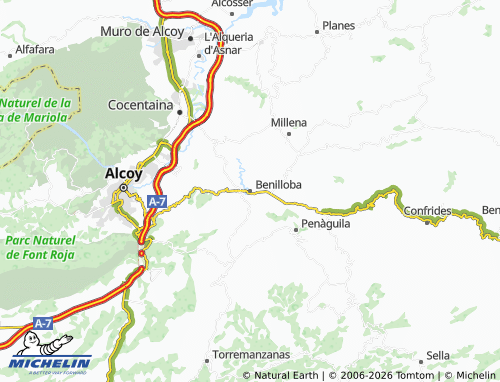 Mapa MICHELIN Benilloba - ViaMichelin