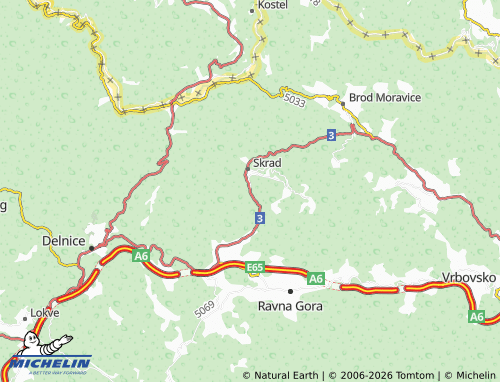 Mapa MICHELIN Podstena - ViaMichelin