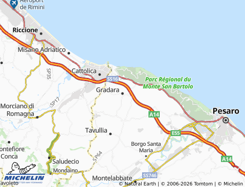 MICHELIN Gradara map - ViaMichelin