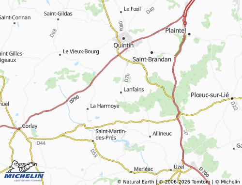 Carte MICHELIN Lanfains - ViaMichelin