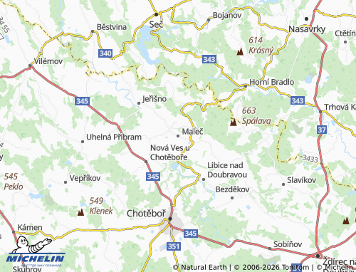 Mapa MICHELIN Maleč - ViaMichelin