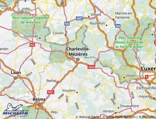 Carte MICHELIN Ardennes - ViaMichelin
