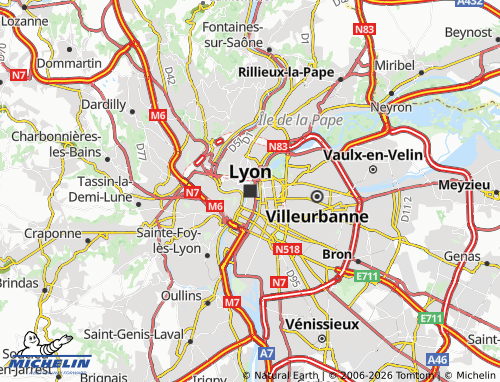 Carte MICHELIN Lyon - ViaMichelin