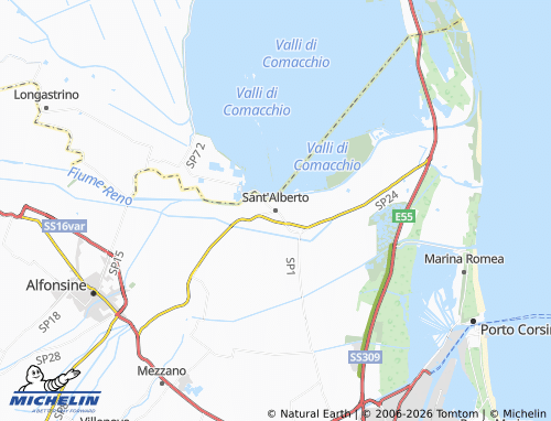 MICHELIN Sant'Alberto map - ViaMichelin