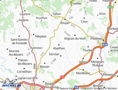 Mappa MICHELIN Abeilhan - ViaMichelin