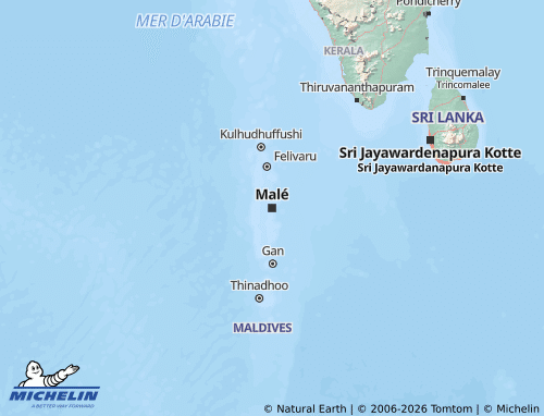 Carte MICHELIN Maldives - ViaMichelin