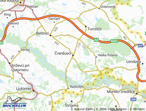 Mapa MICHELIN Črenšovci - ViaMichelin