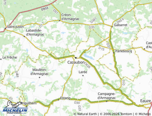 MICHELIN Cazaubon map - ViaMichelin