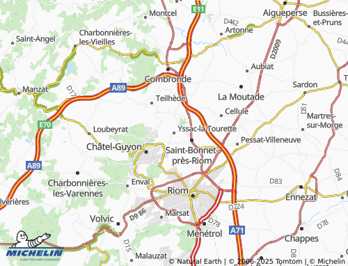 MICHELIN Yssac-la-Tourette map - ViaMichelin