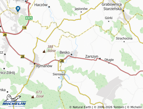 MICHELIN Besko map - ViaMichelin