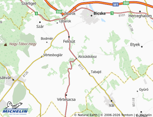 Mappa MICHELIN Alcsútdoboz - ViaMichelin