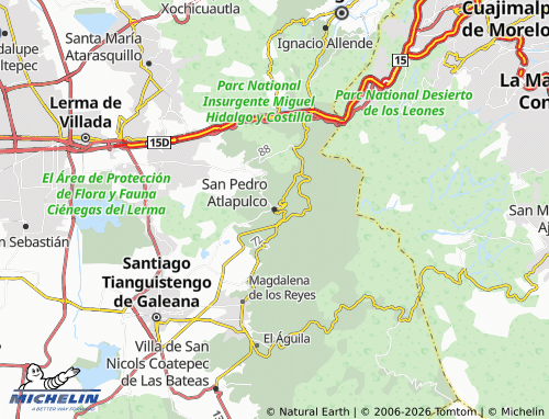 MICHELIN San Pedro Atlapulco map - ViaMichelin