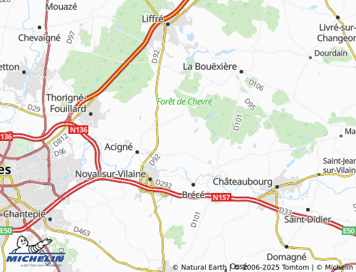 MICHELIN Bourgon map - ViaMichelin