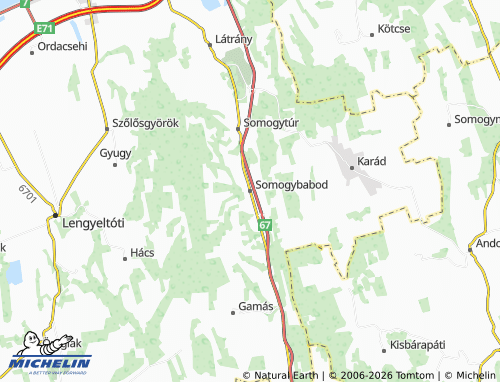 MICHELIN-Landkarte Somogybabod - ViaMichelin
