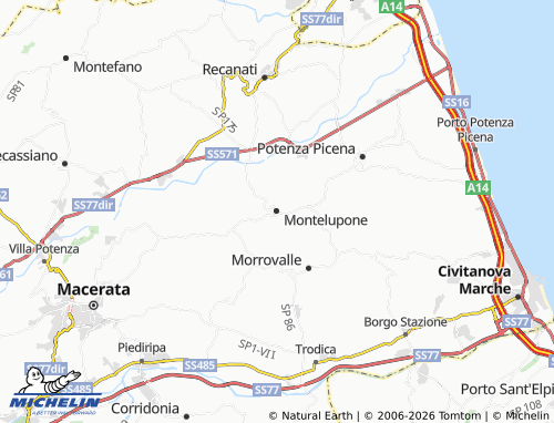 Mappa MICHELIN Montelupone - ViaMichelin