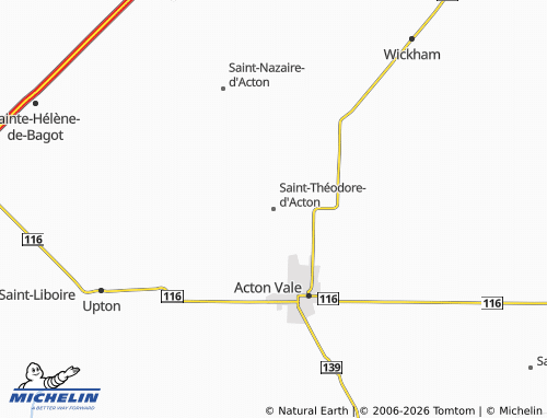 Carte MICHELIN Saint-Théodore-d'Acton - ViaMichelin