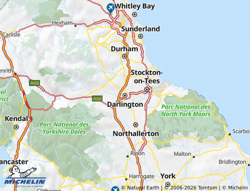 Carte MICHELIN Darlington - ViaMichelin