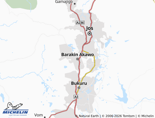 Mappa MICHELIN Barakin Akawo - ViaMichelin
