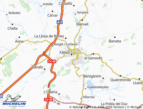 MICHELIN Xàtiva map - ViaMichelin