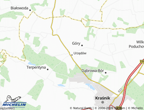 MICHELIN Urzędów map - ViaMichelin