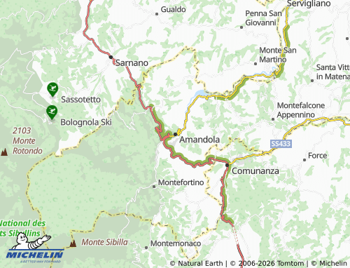MICHELIN Amandola map - ViaMichelin