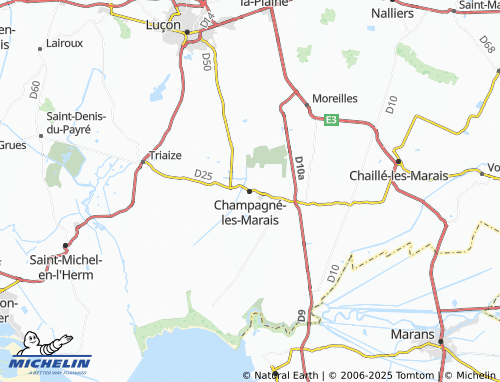 MICHELIN Champagné-les-Marais map - ViaMichelin