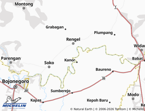 MICHELIN Kanorejo map - ViaMichelin