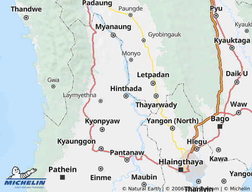 MICHELIN Hinthada District map - ViaMichelin