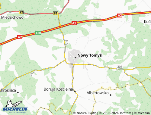 MICHELIN Nowy Tomyśl map - ViaMichelin