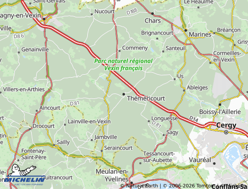 MICHELIN Théméricourt map - ViaMichelin