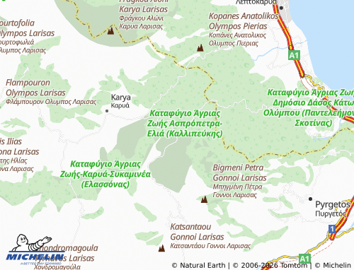 MICHELIN Kallipefki map - ViaMichelin