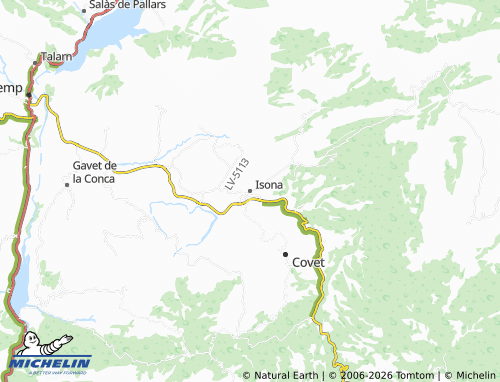 Mappa MICHELIN Isona i Conca Dellà - ViaMichelin
