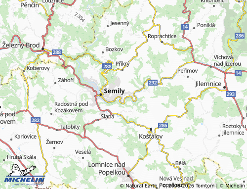 Mappa MICHELIN Benešov u Semil - ViaMichelin