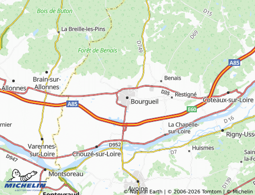 MICHELIN Bourgueil map - ViaMichelin