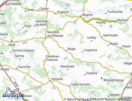 MICHELIN Baigts map - ViaMichelin