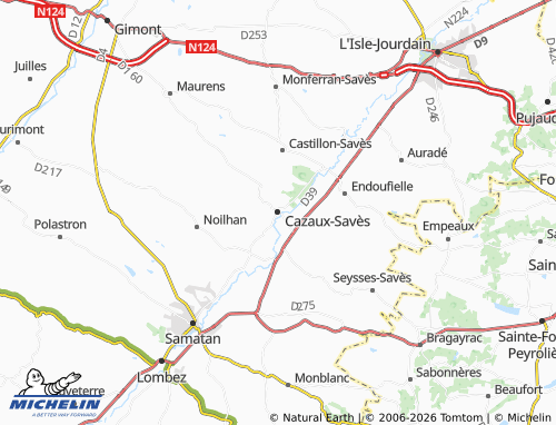 Carte MICHELIN Cazaux-Savès - ViaMichelin