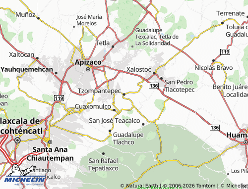 Carte MICHELIN Tzompantepec - ViaMichelin