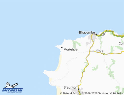 Mapa MICHELIN Mortehoe - ViaMichelin