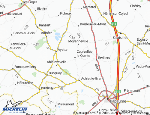 MICHELIN-Landkarte Courcelles-le-Comte - ViaMichelin