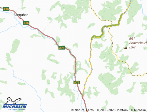 MICHELIN Enterkinfoot map - ViaMichelin