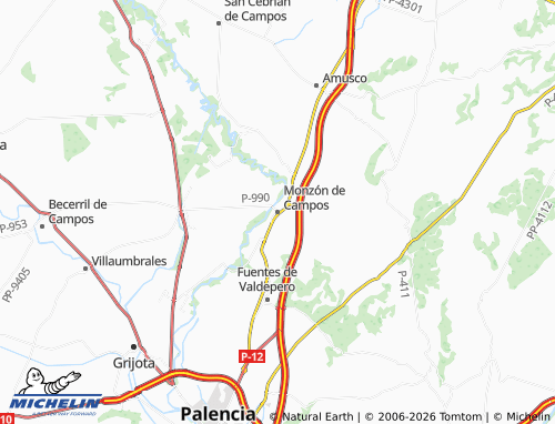 MICHELIN Monzón de Campos map - ViaMichelin
