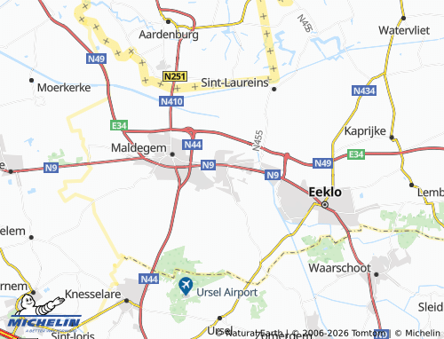MICHELIN Adegem map - ViaMichelin