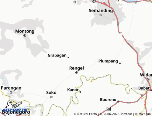 MICHELIN Ngandong map - ViaMichelin