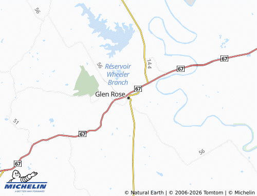 Mappa MICHELIN Glen Rose - ViaMichelin